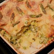 Summer feta and green veg lasagne
