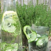 Lemon, cucumber and thyme water