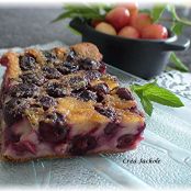 Cherry clafoutis with mint