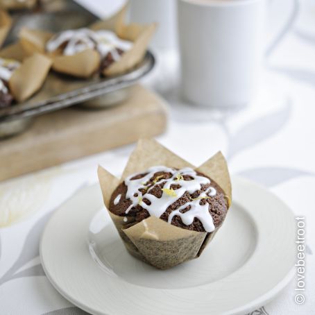 Sticky Ginger & Beetroot Muffins