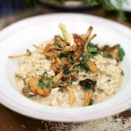 Grilled mushroom risotto