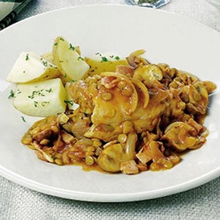 One-pot lentil chicken