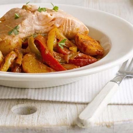 Basque-style salmon stew