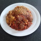 Hearty meatball bake