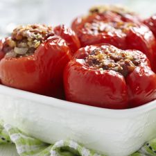 Amazing Cheese, Onion and Sweetcorn Stuffed Peppers