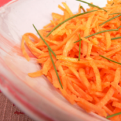 Healthy carrot salad with a light orange and lemon dressing