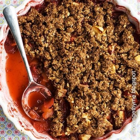Strawberry and apple crumble