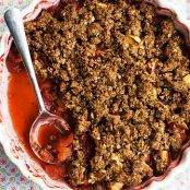 Strawberry and apple crumble