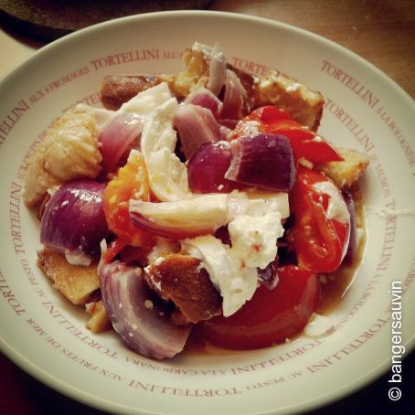 Baked Red Onion and Goats Cheese Salad