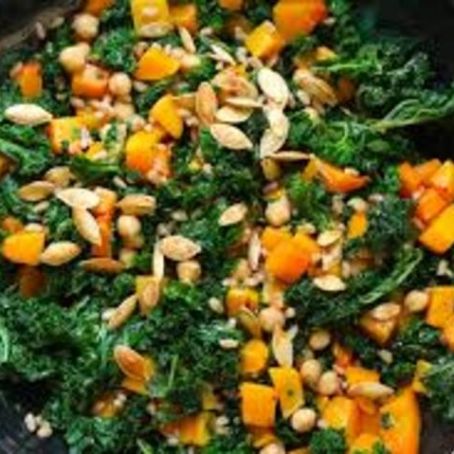 Kale and Chickpeas with Blood Orange