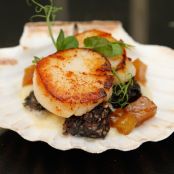 Clonakilty Blackpudding And Scallops With Bacon And Colcannon
