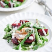 Tiffany Goodall’s Beetroot, British Asparagus & Smoked Salmon Salad with a Yoghurt and Pepper Dressing