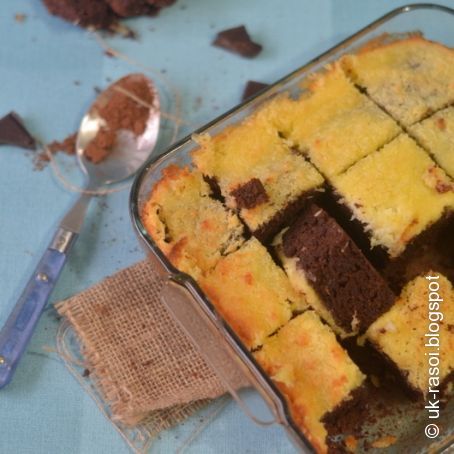 Coconut Milk Brownies, with creamy coconuty spread