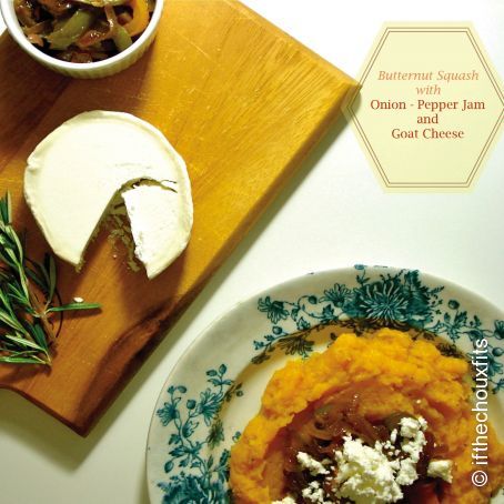 Butternut squash mash with onion and jam