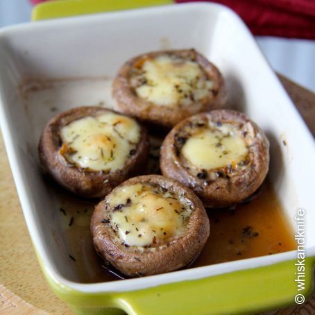 Cheddar Stuffed White Mushrooms