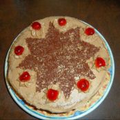 Vanilla Sponge Cake with Chocolate Buttercream & Glacé Cherries
