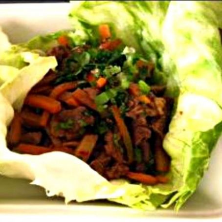 Chinese Hoisin Marinated Beef Lettuce Wraps