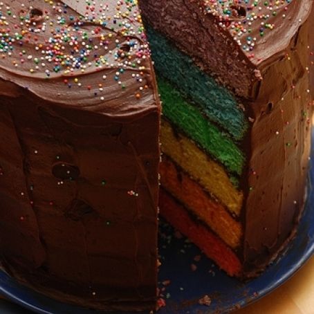 Chocolate rainbow cake