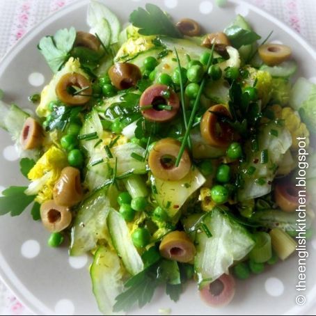 Chopped Green Salad with a Grape Balsamic Dressing
