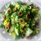 Chopped Green Salad with a Grape Balsamic Dressing