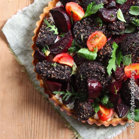 Clonakilty Blackpudding Tart With Roasted Beetroot And Goats Cheese