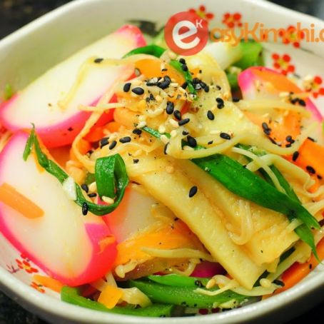 Udon Noodle Stir Fry with Fishcakes and Ginger