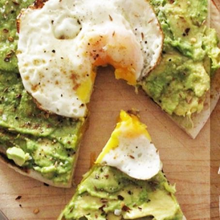 Avocado and Egg Breakfast pizza