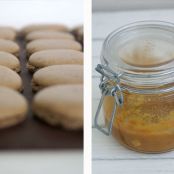 Chocolate and caramel macarons