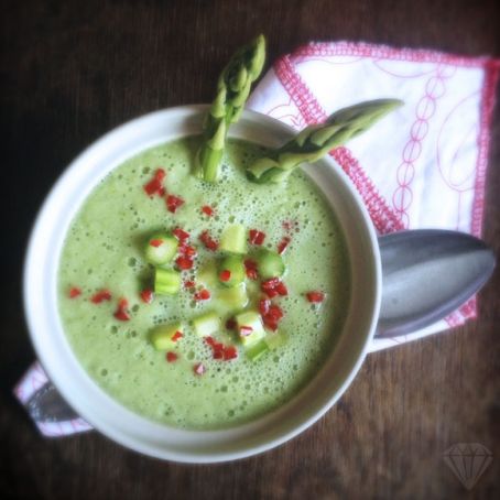 Green Asparagus Cucumber Gazpacho