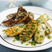 Griddled Jazzy Potatoes with Herbed Lamb Chops