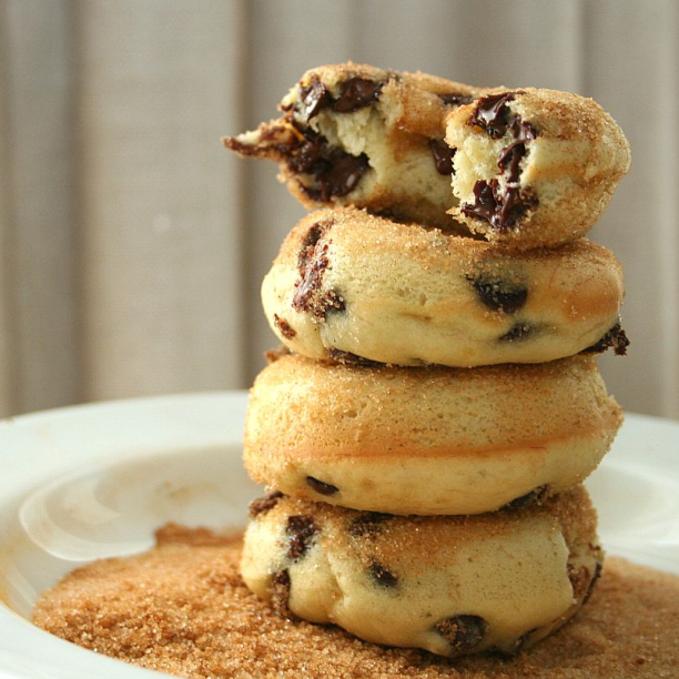 Banana Choc Chip oven donuts