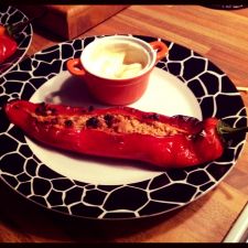Stuffed sweet peppers with spicy mayo