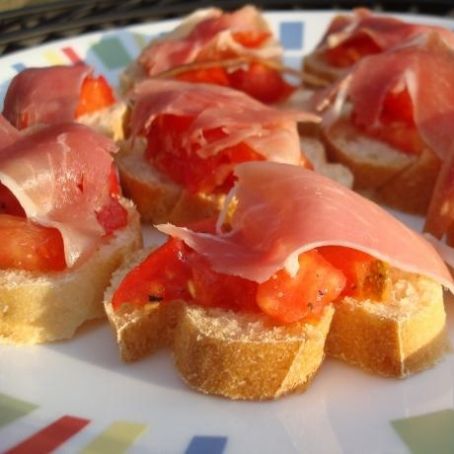 Serrano ham and tomato Bruschettas