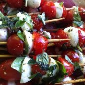 Tomato and mozarella skewers