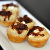 Red onion and goats cheese tarts