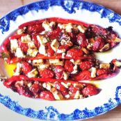 Sweet Red Peppers with Feta and Pesto