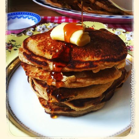 Sour Cream and Cinnamon Pancakes with Blueberries