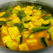 Zucchini Paneer ( Courgettes and Indian cottage cheese Curry)
