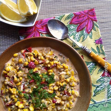 Smoky, Spicy Roasted Corn Soup