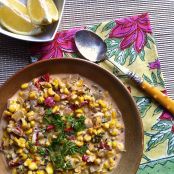 Smoky, Spicy Roasted Corn Soup
