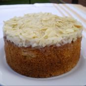 Coconut Cake with Cream Rice Topping