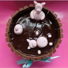 Kids Pigs in Mud Kit-Kat Cake