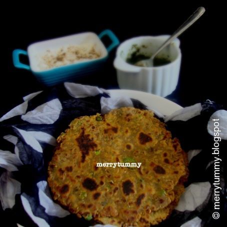 Peas Onion Paratha, Crispy And Spicy Indian Flat Bread