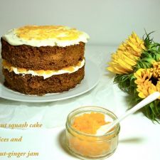 Butternut squash cake with jam