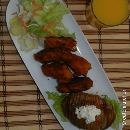 Masala Fish Goujons with Hasselback Potatoes