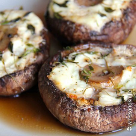 Soft Cheese Stuffed Portobello Mushrooms