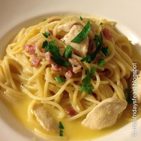 Spaghetti alla Carbonara with Chicken