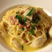 Spaghetti alla Carbonara with Chicken