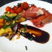 Oven Baked Cod & Prosciutto with Balsamic Glazed Vegetables
