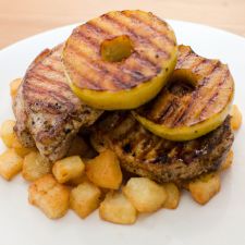 Pork with Caramelised Apple and Mustard Sauce